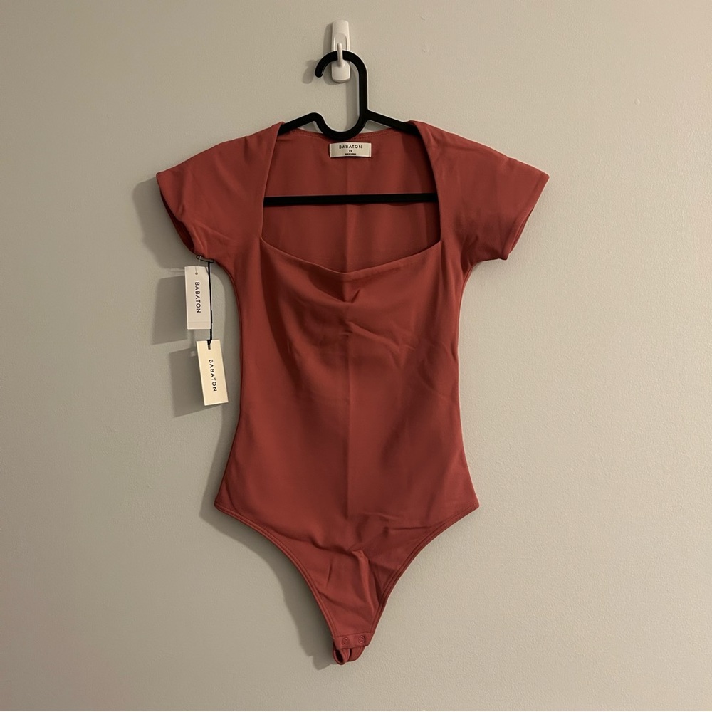 Babaton Straight Neck Contour Bodysuit - Rhodon Pink
